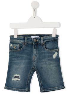 Calvin Klein Kids джинсовые шорты с эффектом потертости