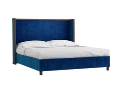 Кровать модерн (r-home) синий 185x140x212 см.