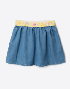 Джинсовая юбка с ярким поясом для малышки Gloria Jeans