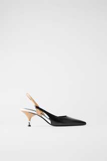 Туфли-мюли с металлической деталью на каблуке Zara