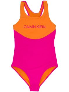Calvin Klein Kids купальник в стиле колор-блок с логотипом