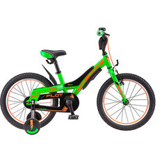 Двухколесный велосипед Stels Pilot-180 18 дюймов, зеленый/оранжевый