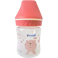 Бутылочка Uviton Baby с широким горлышком, 125 мл, розовый
