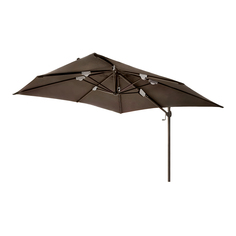 Зонт садовый Zhengte коричневый 3х2.4м с вращающим механизмом и основанием