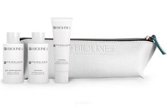 Domix, Подарочный набор Primaluce pensil-case для обновления кожи лица, шеи и декольте с AHA, 50/50/50 мл + пенал-косметичка Bioline