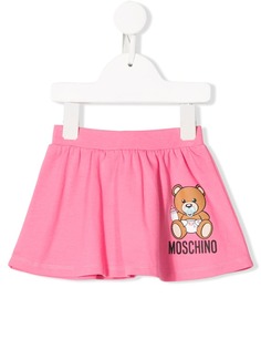 Moschino Kids расклешенная юбка мини с логотипом