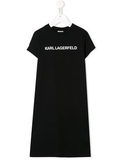 Karl Lagerfeld Kids платье-футболка с логотипом