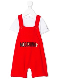 Moschino Kids комплект из комбинезона и футболки с принтом