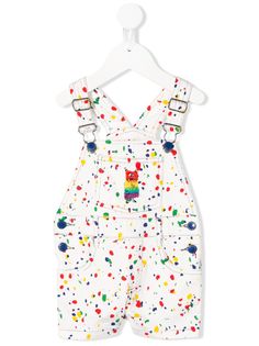 Stella McCartney Kids комбинезон с вышивкой и эффектом разбрызганной краски