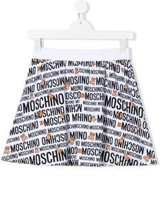 Moschino Kids расклешенная юбка с логотипом