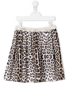 Roberto Cavalli Junior юбка с эластичным поясом и леопардовым принтом