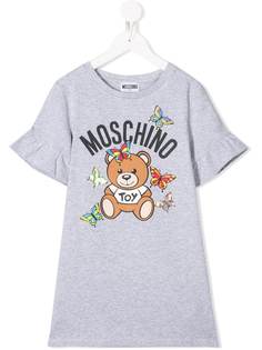 Moschino Kids платье-футболка с графичным принтом