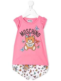 Moschino Kids спортивный костюм с оборками и логотипом