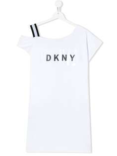 Dkny Kids платье-футболка с ламинированным логотипом