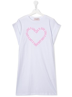 Alberta Ferretti Kids платье-футболка с вышивкой Love Is Love