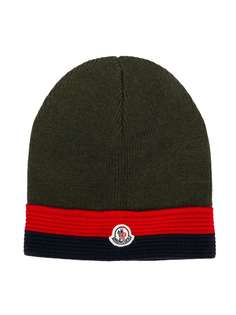 Moncler Kids logo patch beanie