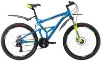 Горный велосипед Stark Jumper 26.2 FS D (2017), рама 16", синий/зеленый (H000008665)