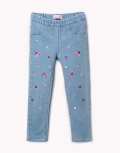 Джеггинсы с цветочной вышивкой для девочки Gloria Jeans