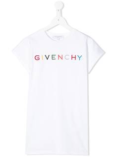 Givenchy Kids платье-футболка с логотипом и укороченными рукавами-кап