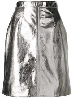 Alexa Chung юбка мини с эффектом металлик