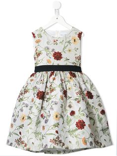 Oscar De La Renta Kids расклешенное платье с цветочным принтом