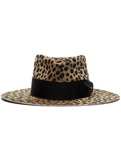 Nick Fouquet шляпа-федора с леопардовым принтом