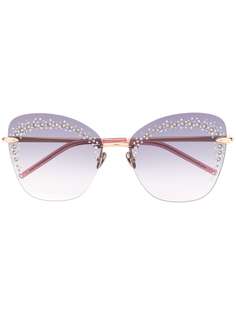 Pomellato Eyewear декорированные солнцезащитные очки кошачий глаз