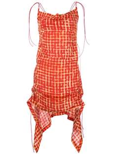 Charlotte Knowles платье в клетку со сборками