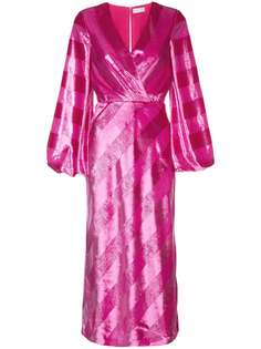 Rebecca Vallance полосатое платье миди с V-образным вырезом