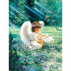 Алмазная мозаика "Цветной" Ангел с кроликом