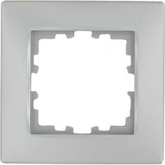 Рамка для розеток и выключателей Lexman Виктория сферическая, 1 пост, цвет серебро матовый