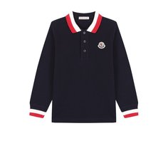 Хлопковое поло с длинными рукавами Moncler Enfant