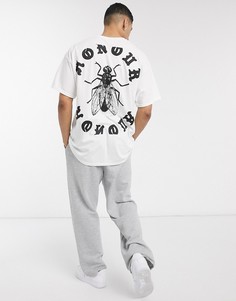 Oversized-футболка с принтом "муха" HNR LDN-Белый Honour