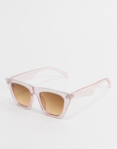 Розовые солнцезащитные очки "кошачий глаз" с блестками Jeepers Peepers-Розовый цвет