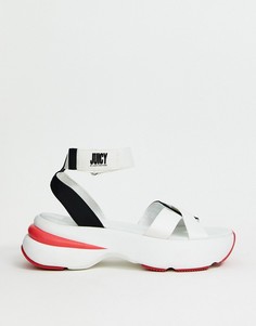 Черно-белые сандалии на массивной подошве с перекрестными ремешками Juicy Couture-Белый