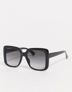 Черные солнцезащитные очки в крупной оправе SVNX-Коричневый