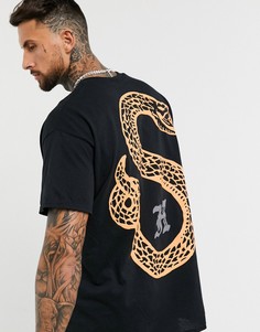 Oversized-футболка со змеиным принтом HNR LDN-Черный Honour