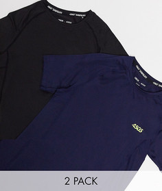 Набор из 2 спортивных футболок из быстросохнущей ткани ASOS 4505 icon - СКИДКА-Многоцветный