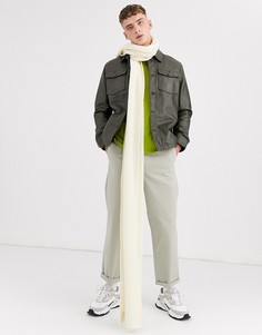 Светлый длинный пушистый шарф ASOS DESIGN-Белый