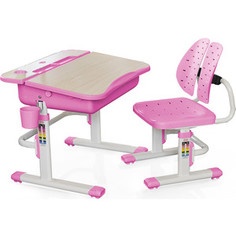 Комплект мебели (столик + стульчик) Mealux EVO-03 PN столешница клен/пластик розовый