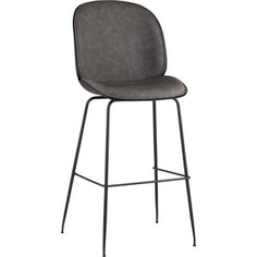 Стул барный Stool Group Турин со спинкой серая экокожа/черные ножки 9329C grey