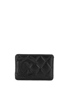 Chanel Pre-Owned стеганый картхолдер с логотипом CC