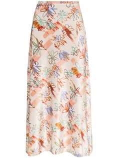 Collina Strada бархатная юбка с цветочным принтом