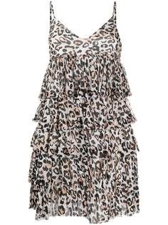 Ermanno Ermanno многослойное платье с леопардовым принтом