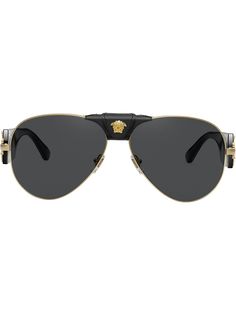 Versace Eyewear солнцезащитные очки-авиаторы с декором Medusa