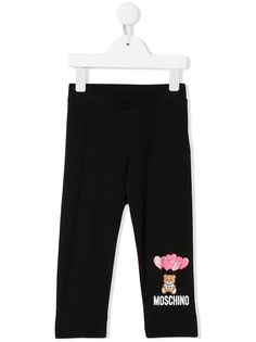 Moschino Kids легинсы Teddy Bear с логотипом