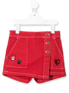 SONIA RYKIEL ENFANT джинсовые шорты-юбка с вышивкой