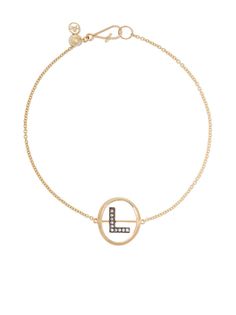 Annoushka золотой браслет с инициалом L и бриллиантами