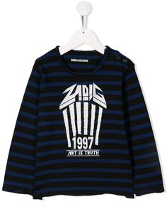 Zadig & Voltaire Kids толстовка в полоску свободного кроя