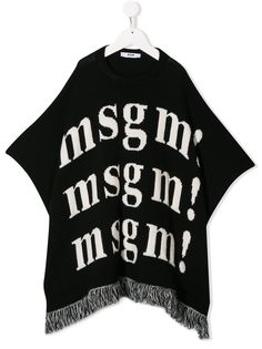 Msgm Kids пончо с логотипом